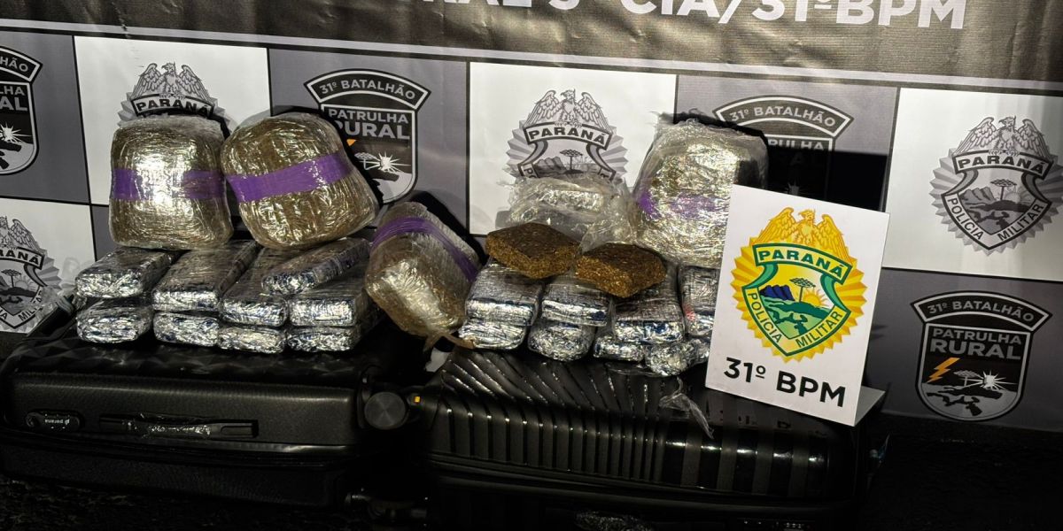 Menor é apreendido com mais de 13 kg de drogas em ônibus na BR-369 em Corbélia