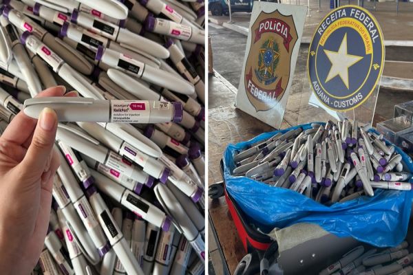 Imagem referente a notícia: Receita Federal e PF apreendem grande quantidade de canetas de medicamento injetável usado para emagrecimento