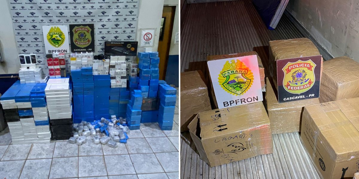 Carga milionária de eletrônicos é apreendida em operação conjunta na BR-277, no Oeste do Paraná