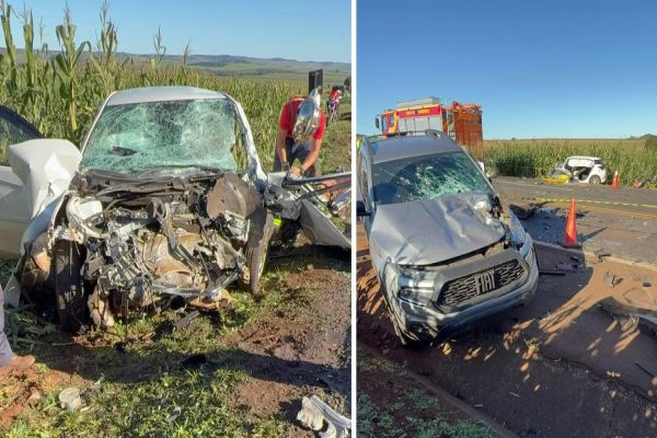 Imagem referente a notícia: Colisão entre ambulância e três veículos deixa uma gestante morta e cinco pessoas feridas em Andirá