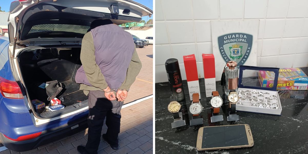 Homem é preso pela GM após furtar lojas no Centro de Cascavel
