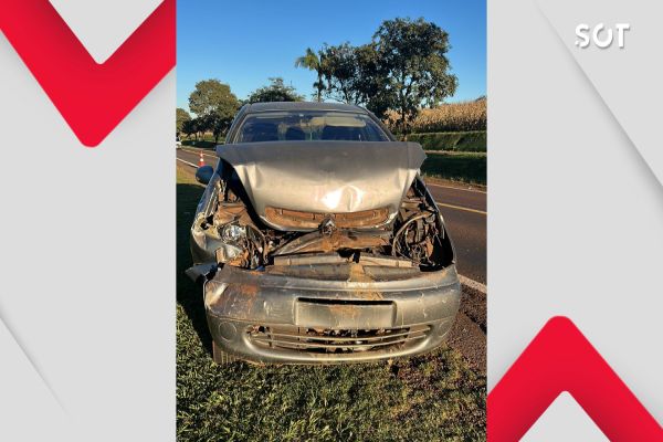 Imagem referente a notícia: Colisão traseira entre veículos é registrada na PR-317 em Santa Helena