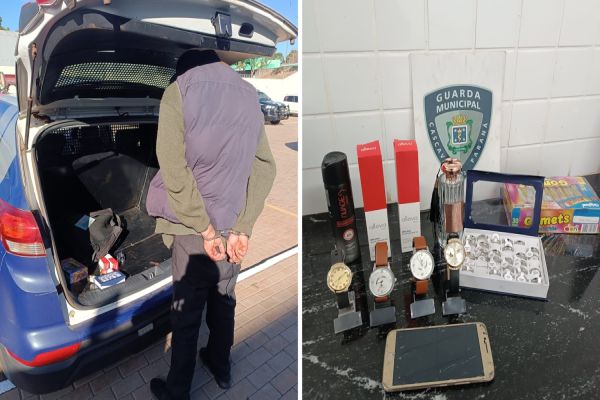 Imagem referente a notícia: Homem é preso pela GM após furtar lojas no Centro de Cascavel