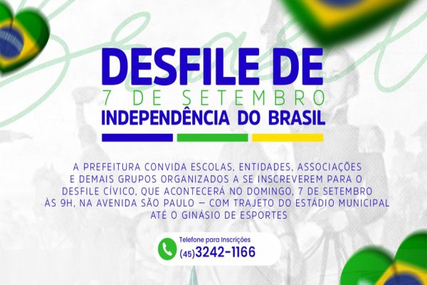 Corbélia retoma Desfile Cívico de 7 de Setembro após oito anos