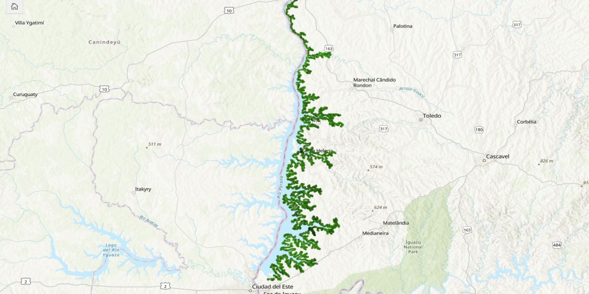 Itaipu lança site público com mapa interativo de coordenadas geodésicas dos limites de suas áreas ao longo do reservatório
