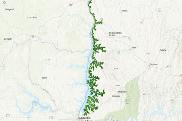 Imagem referente a notícia: Itaipu lança site público com mapa interativo de coordenadas geodésicas dos limites de suas áreas ao longo do reservatório