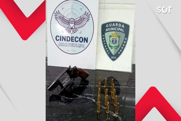Homem é detido com revólver e munições durante patrulhamento da Guarda Municipal em Cascavel