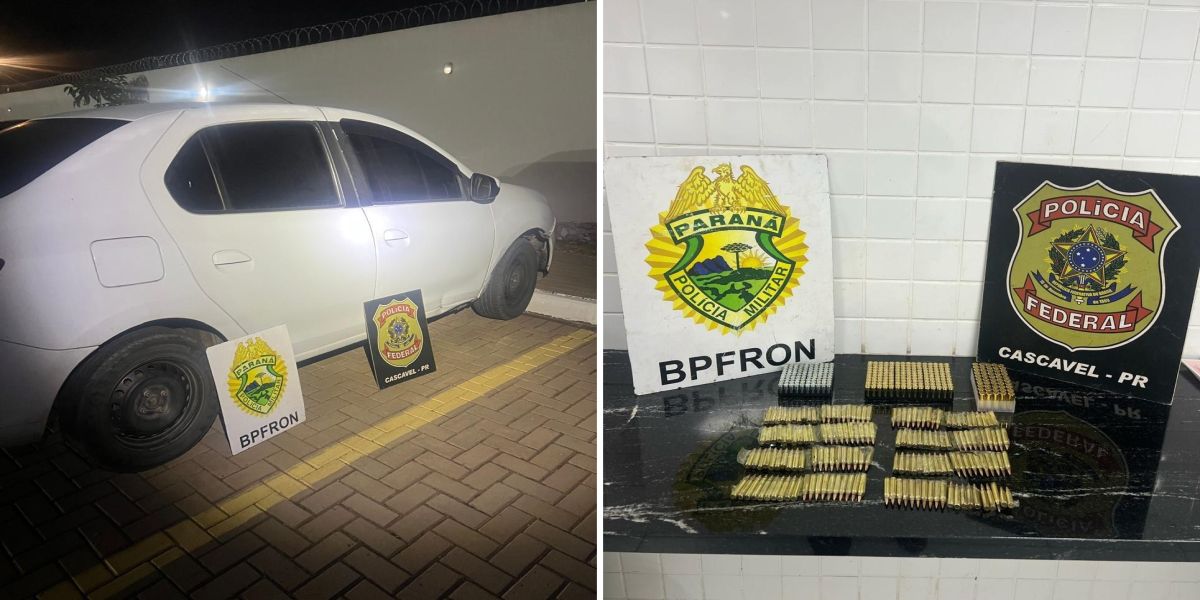 Mulher é presa com centenas de munições escondidas em carro na BR-277 em Céu Azul