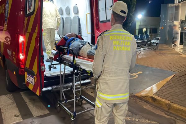 Imagem referente a notícia: Motociclista sofre fratura em perna após ser atingido por carro na BR-369 em Cascavel