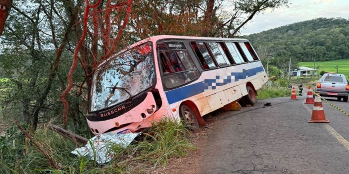 Motociclista morre após colisão frontal com ônibus no interior de Santa Helena