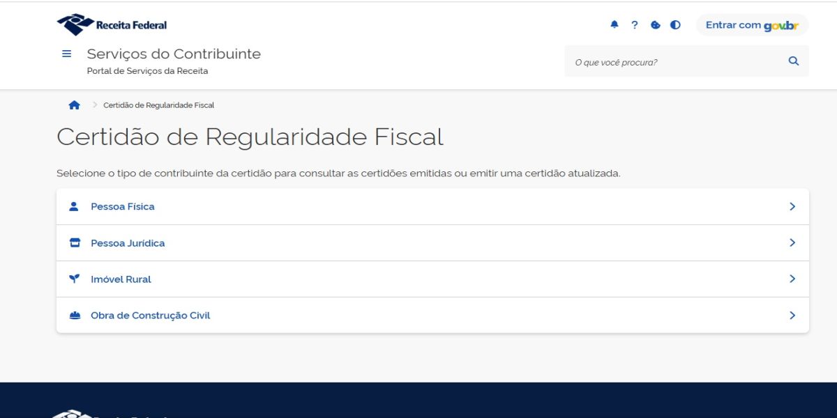 Receita Federal lança novo serviço digital de emissão e consulta de Certidão Negativa