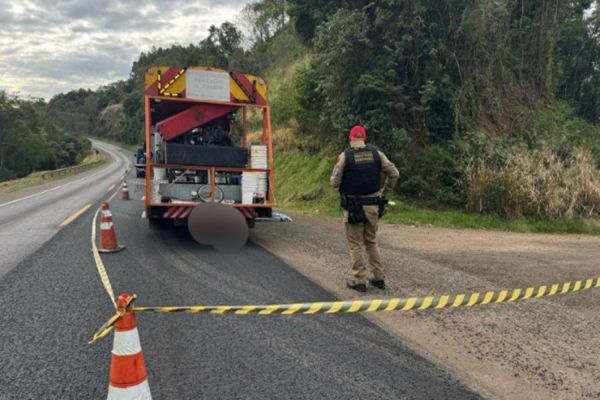 Imagem referente a notícia: Homem morre em acidente de trabalho na PR-182