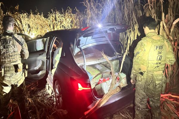 Imagem referente a notícia: PRF apreende mais de 400 kg de maconha após perseguição em Cascavel