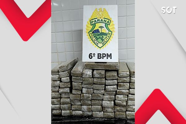 Polícia Militar apreende 50 kg de maconha durante abordagem em posto de combustíveis no bairro Guarujá