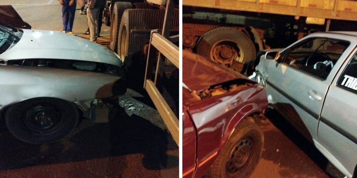 Colisão frontal deixa mulher ferida na Rua Diamantina no Jardim Presidente em Cascavel