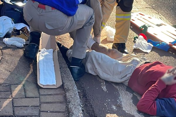Motociclista fica ferido após colisão com BMW no Bairro Cascavel Velho