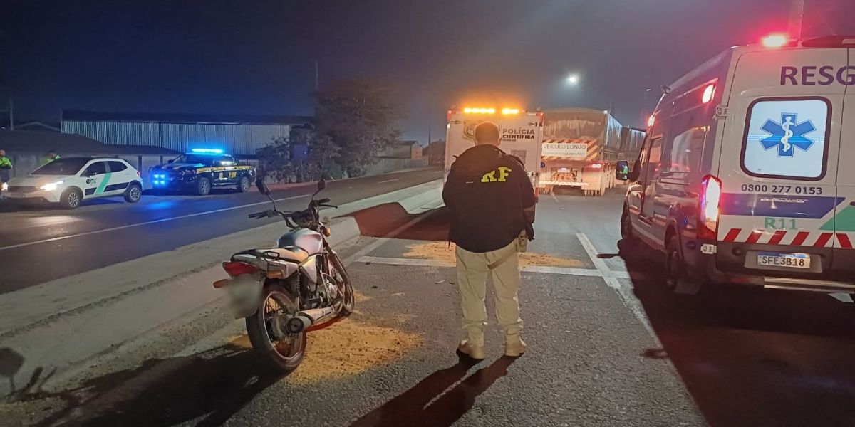 Motociclista morre após colisão lateral com caminhão na BR-277 em Paranaguá