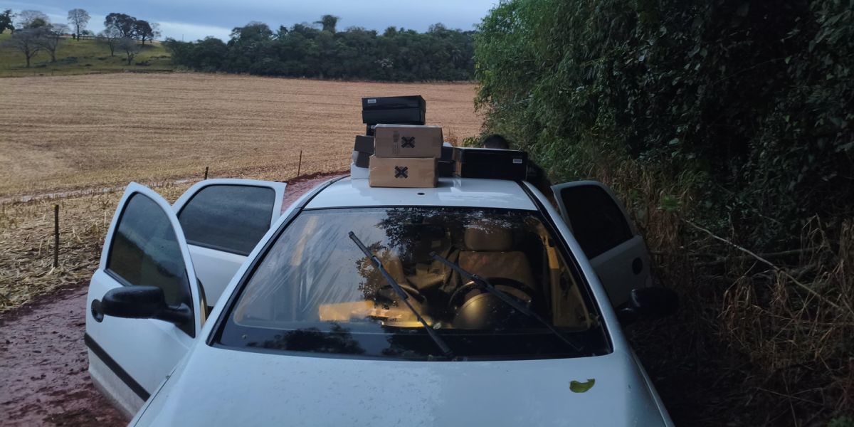 Veículo carregado com vinho contrabandeado é apreendido pela Patrulha Rural na estrada Rio da Paz