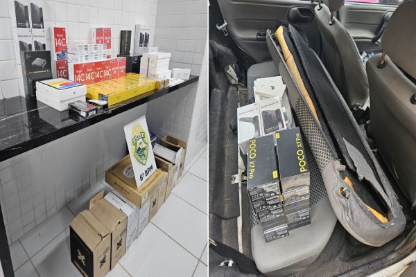 Imagem referente a notícia: Pelotão de Choque apreende eletrônicos e vinhos contrabandeados em Cascavel