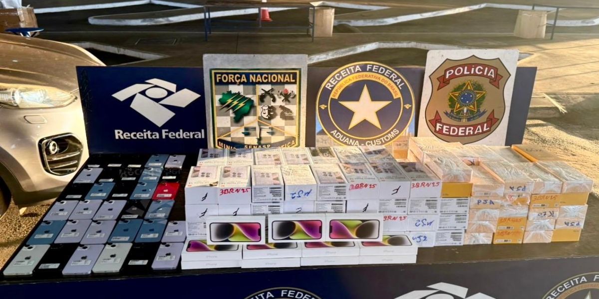 Smartphones na mira: Receita Federal apreende carga avaliada em R$ 222 mil na Ponte da Amizade