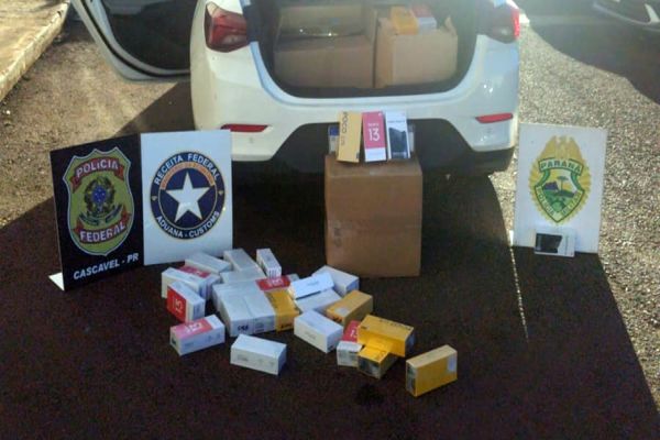 Perseguição termina com apreensão de celulares contrabandeados em Cascavel