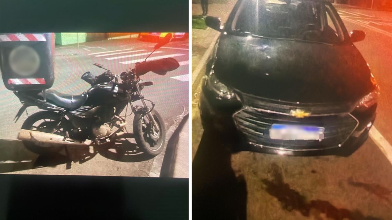 Condutor foge após colisão e abandona carro na Rua Tupinambás, no Bairro Santa Cruz em Cascavel