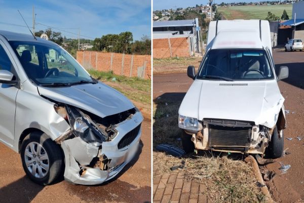 Colisão entre Ford Ka e Fiat Fiorino deixa motorista ferida no Jardim Belmonte em Cascavel