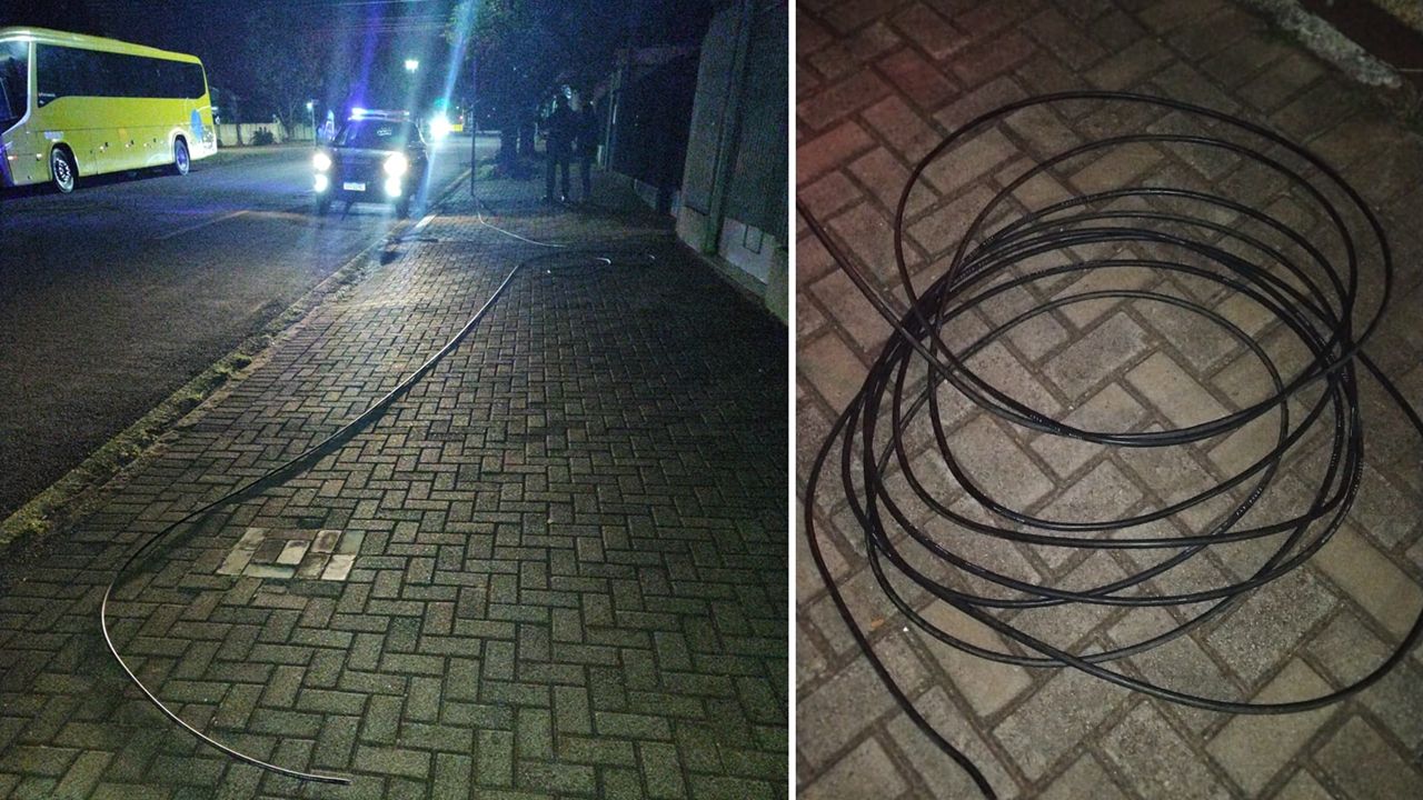 Homem é detido pela GM furtando fios na Rua Minas Gerais, no Bairro São Cristóvão, em Cascavel