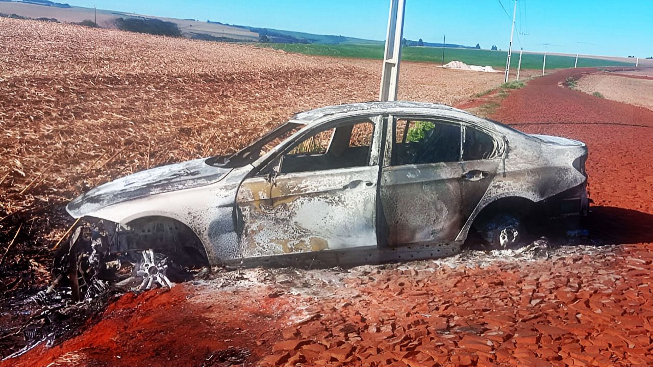 Homem sofre queimaduras ao tentar apagar incêndio em carro em estrada rural em Cascavel