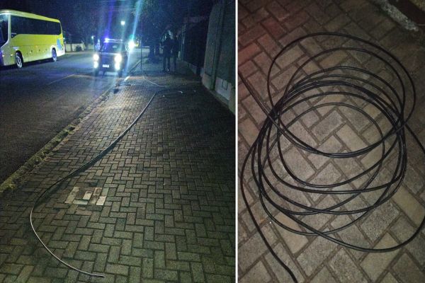 Homem é detido pela GM furtando fios na Rua Minas Gerais, no Bairro São Cristóvão, em Cascavel