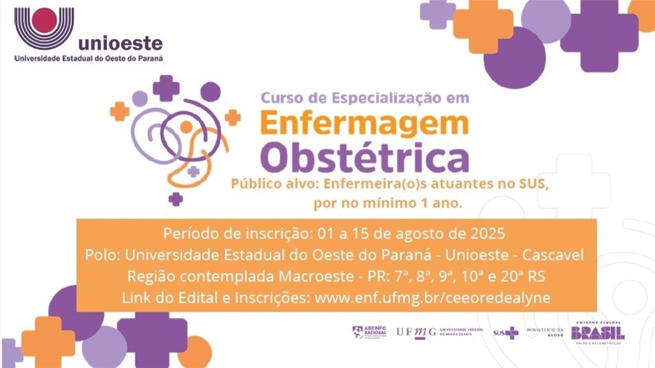 Inscrições abertas para o Curso de Especialização em Enfermagem Obstétrica
