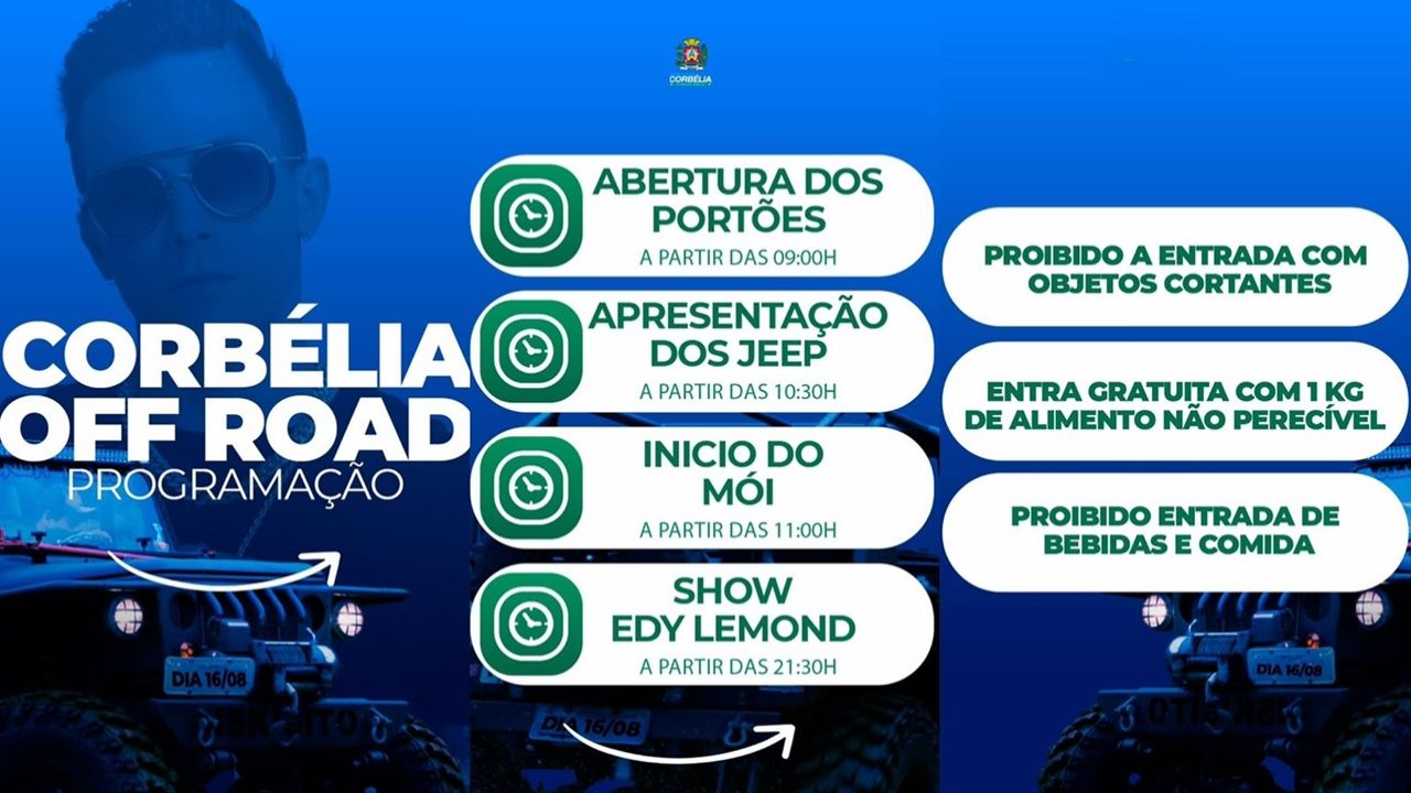 Aventura e adrenalina invadem Corbélia com trilhas, carros rebaixados e show nacional