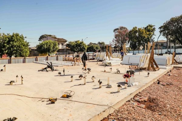 Imagem referente a notícia: Obra da Escola José Baldo avança em ritmo acelerado e será entregue até o fim do ano