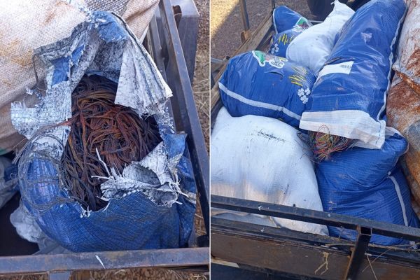 Imagem referente a notícia: Carretinha abarrotada de fios furtados é descoberta pela PM em Cascavel