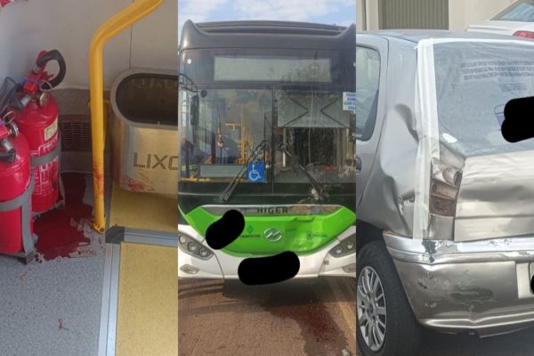 Motorista sem CNH causa grave acidente com ônibus em Cascavel e foge do local