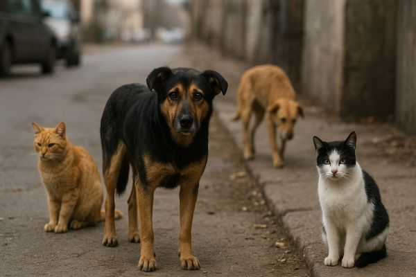 Imagem referente a notícia: Caos animal em Cascavel: mais de 40 bichos ficam sem rumo após despejo de moradores