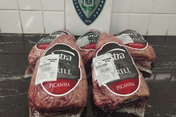 Imagem referente a notícia: Ex-funcionário é preso após furtar cinco peças de picanha em supermercado de Cascavel