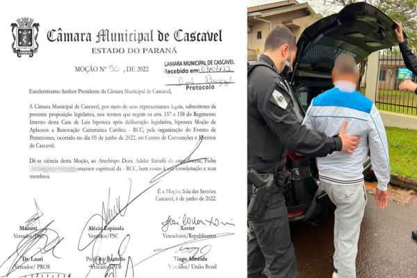 Imagem referente a notícia: Padre preso acusado de abuso sexual já havia recebido Moção de Aplausos da Câmara de Cascavel