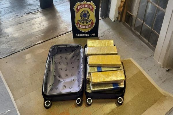 Imagem referente a notícia: Polícia Federal surpreende e apreende 25kg de maconha em aeroporto de Cascavel