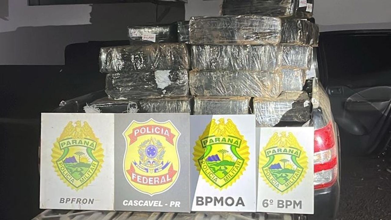 Mais de uma tonelada de maconha é apreendida em operação cinematográfica em Cascavel