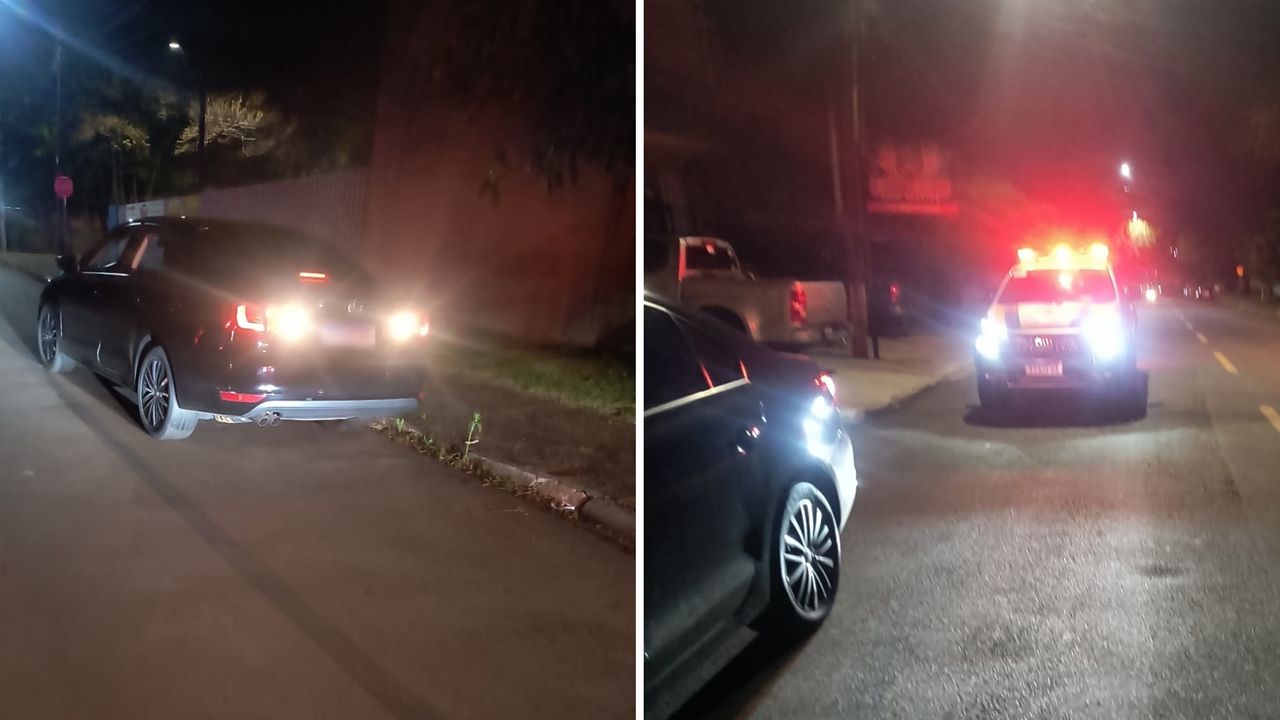 Jovem de 17 anos pega carro escondido do pai e faz manobras perigosas no Bairro Parque São Paulo em Cascavel