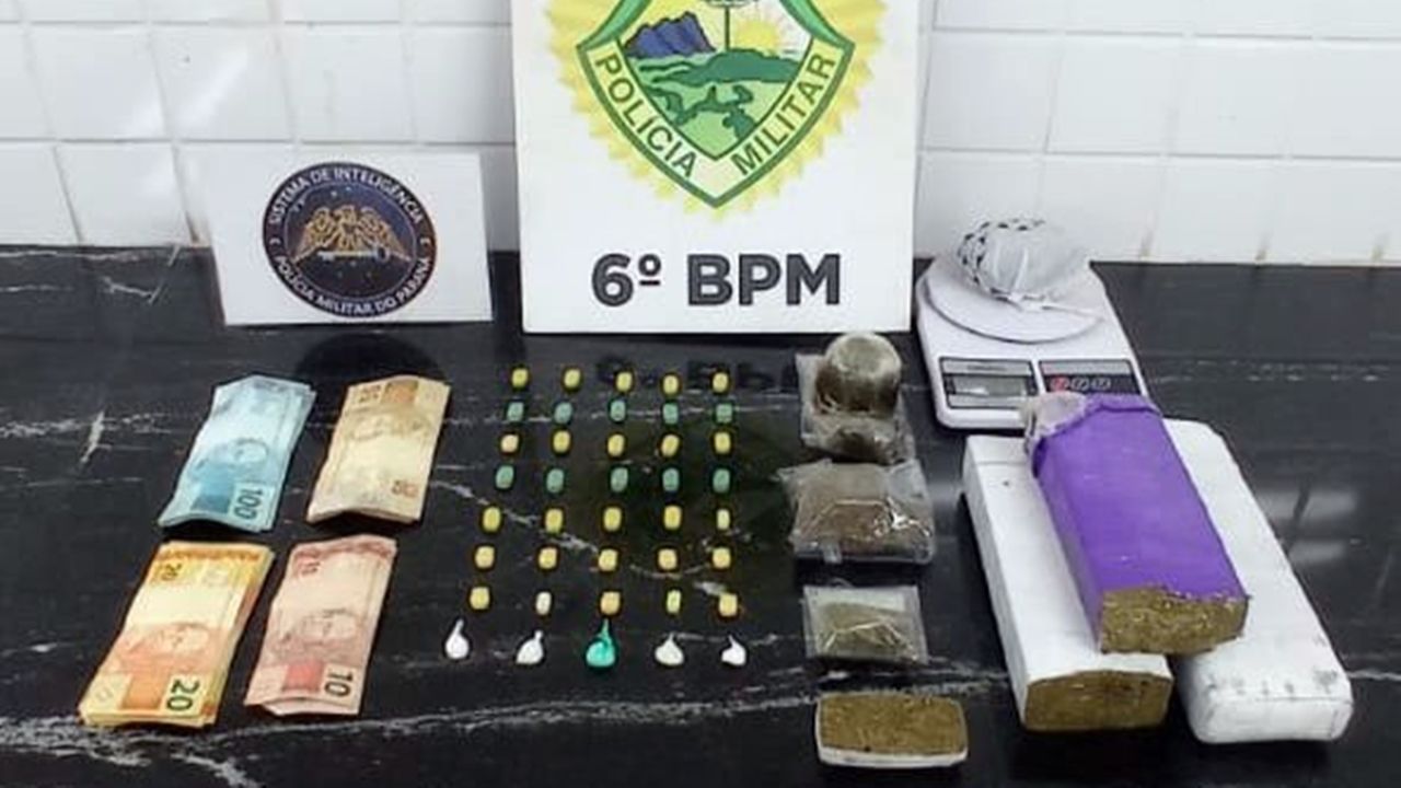 Homem com tornozeleira é flagrado com arsenal de drogas no Jardim União em Cascavel