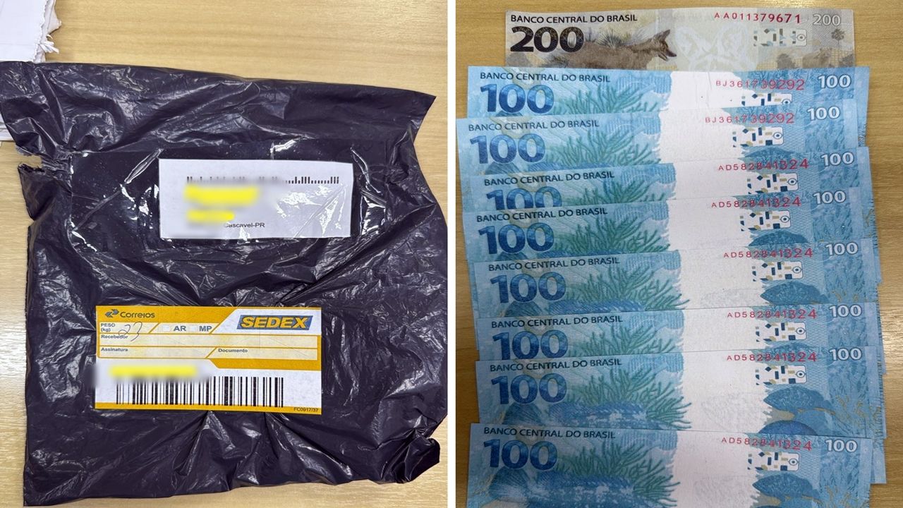 Polícia Federal flagra cédulas falsas enviadas pelos Correios em Cascavel e prende suspeito