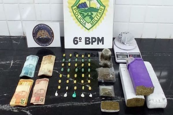 Imagem referente a notícia: Homem com tornozeleira é flagrado com arsenal de drogas no Jardim União em Cascavel
