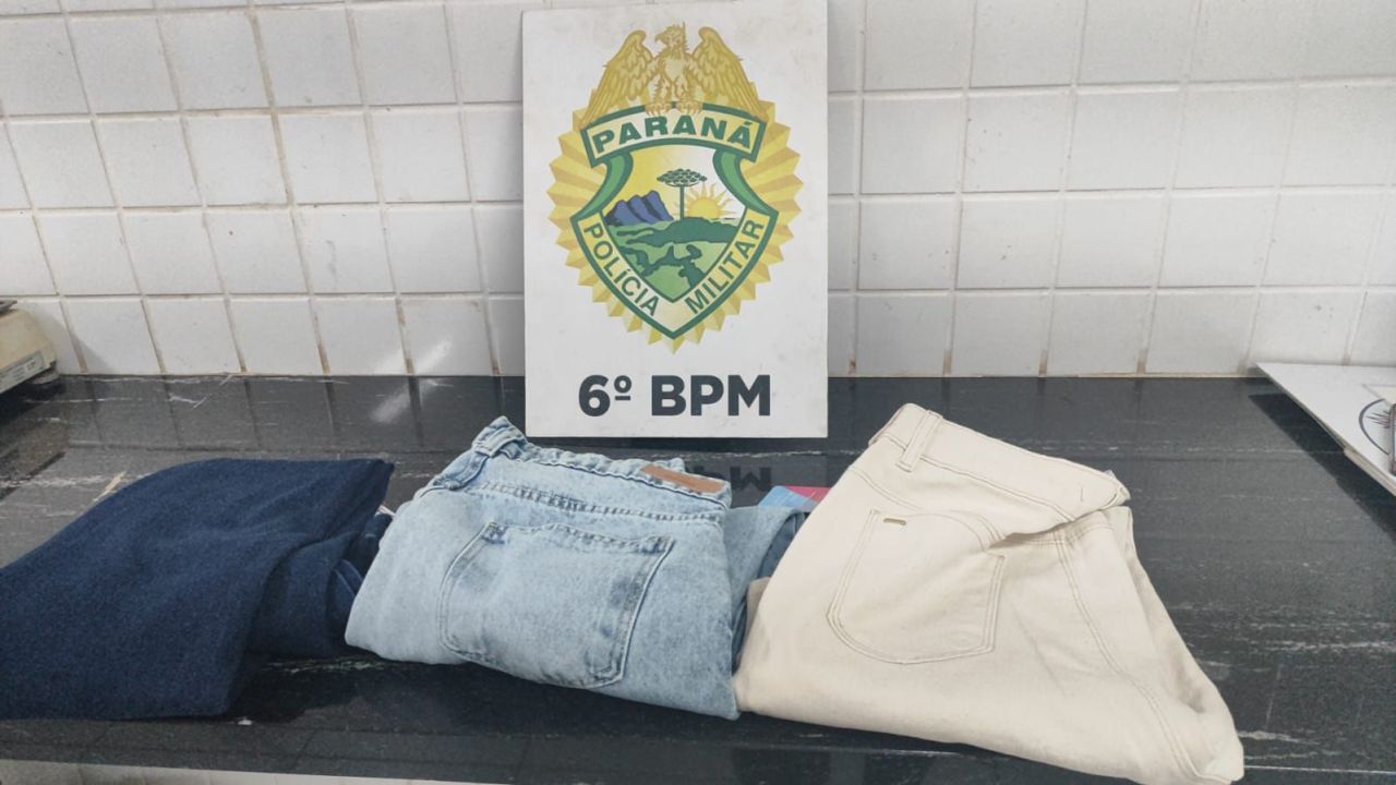 Cascavel registra dois furtos de roupas em poucas horas e autores são presos pela PM