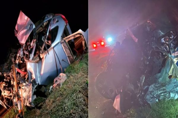 Imagem referente a notícia: Colisão frontal deixa quatro mortos e quatro feridos na PR-369 no Norte do Paraná