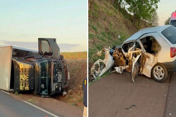 Colisão frontal entre carro e caminhão da dupla Rionegro & Solimões deixa feridos na BR-369