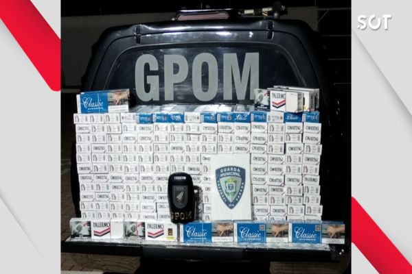 Imagem referente a notícia: Cigarros contrabandeados são apreendidos em ação da Guarda Municipal em Cascavel