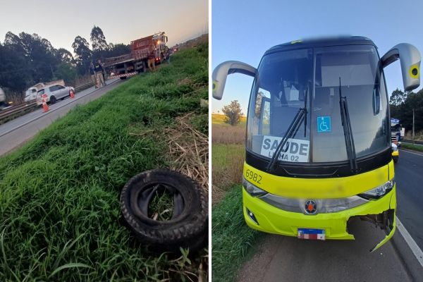 Imagem referente a notícia: Colisão em cadeia paralisa BR-376 e mobiliza Aero Médico do SAMU