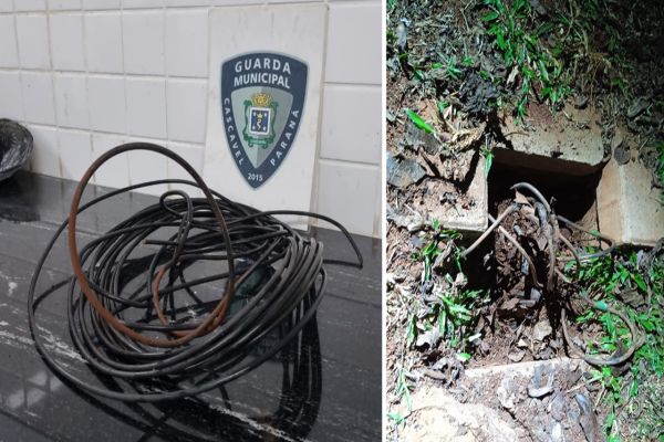 Trio é preso em flagrante  pela Guarda Municipal  furtando fios na Avenida Brasil em Cascavel